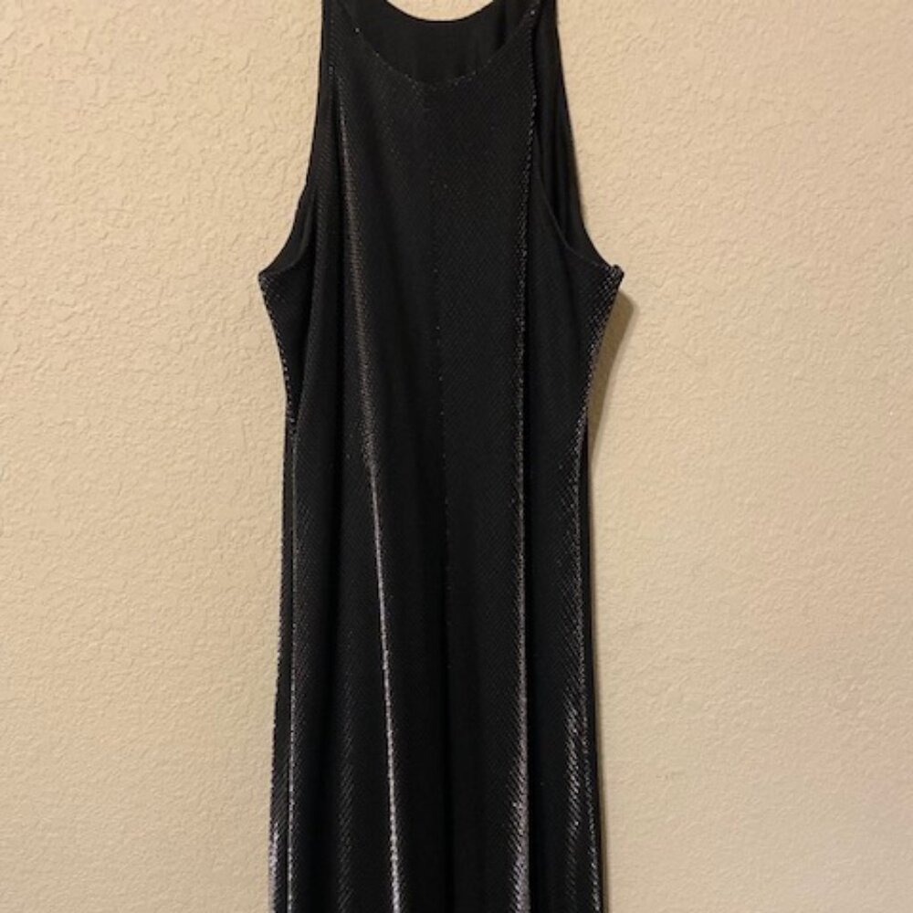 Shiny Silver/Black Formal Gown